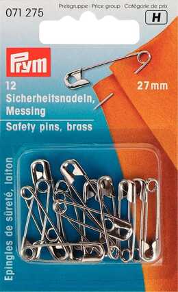 PRYM - Säkerhetsnålar 27 mm, 12 st Silver