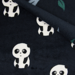 Dubbelsidig Fleece - Panda & löv