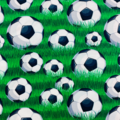 Fotbollar på gräs -Trikåtyg