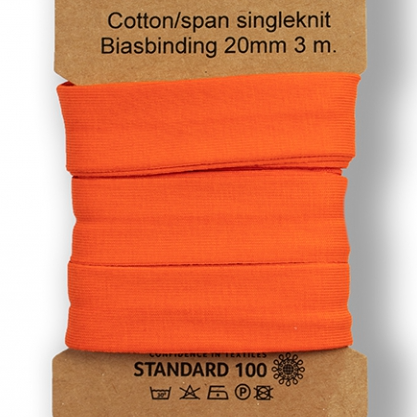 3m trikåkantband, färdigvikt - Orange