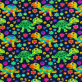 Multicolor sköldpadda - Trikåtyg