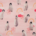 Trikåtyg - Pingviner, rosa