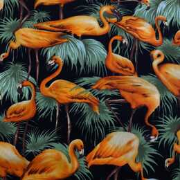 Bomullstyg ,Vävt - Orange Flamingo