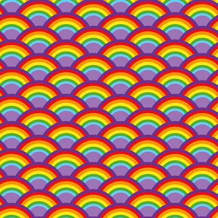 Funky rainbow, lila - Trikåtyg