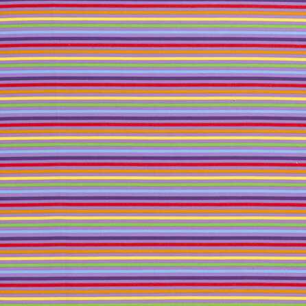 Funky rainbow stripe, lila - Trikåtyg