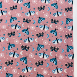 Fjärilar, rosa- Trikåtyg