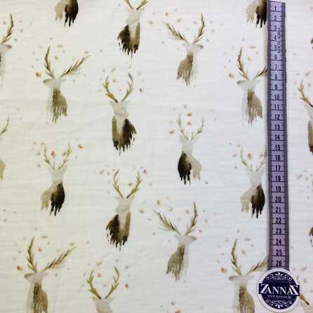Deer - Digitaltryckt Muslin tyg