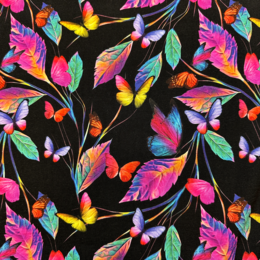 Leaves & Butterfly - Trikåtyg