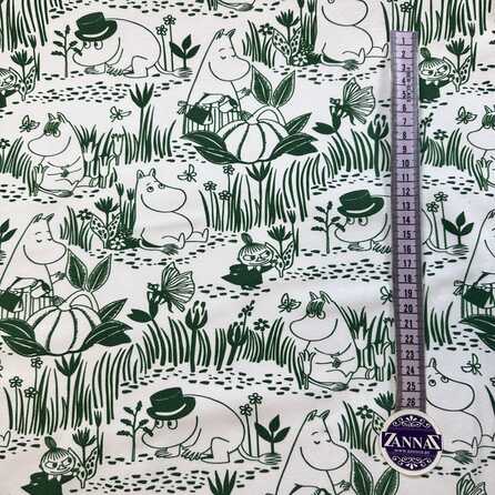 Garden Life in MomminVally, green/white - Moomin By ZannaZ