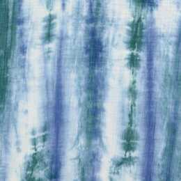 Blå/grön - Muslin tyg, Batik